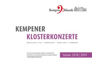 Kempener Klosterkonzerte – Saisonheft 2018/2019