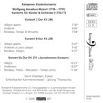 Schlierbacher Kammerorchester & G. Zitterbart: Mozart Klavierkonzerte (2000, Rückseite)