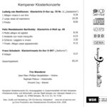 Trio Wanderer: Beethoven, Mendelssohn-Bartholdy, Schubert  (2008. Rückseite)