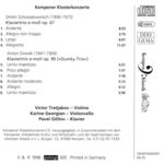 Tretjakov, Georgian, Gililov: Werke von Schostakowitsch und Dvorák (1998, Rückseite)